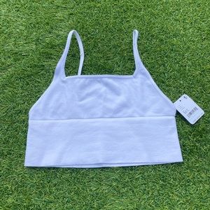 Free people andi square neck tank in white